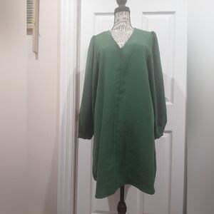 JODIFL Deep Green Long Sleeve Dress NWOT